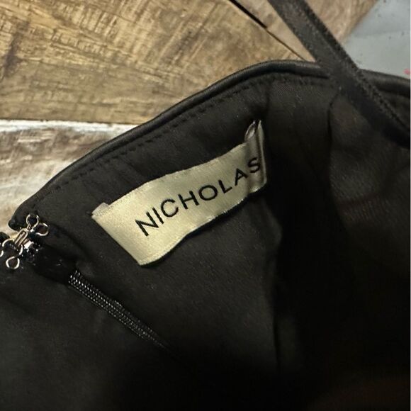 NICHOLAS Erelyn Strapless Gown Black satin maxi dress Revolve $585 Sz 0 - Picture 9 of 11